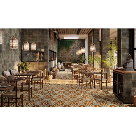 spanielsky styl cementovy efekt dlazba podlahove obklady bordova vintage mediteransky dlazba stary vidiecky sedliacky mediteransky kvetinova dlazba obklady dlazdice obyvacia izba chodba.jpg